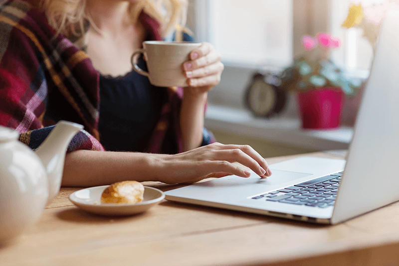 woman paying bills